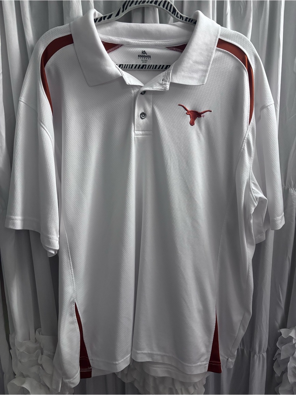 Knights Apparel White Polo with Burnt Orange Accents